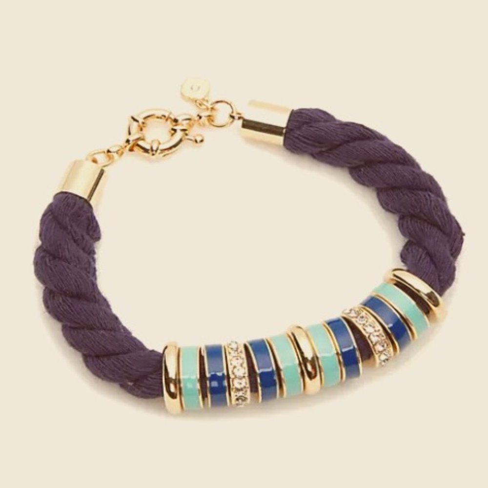Rope Braided Bracelet with Multi-colored Accents